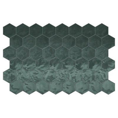 Hexagon Wall Tile 6x7 Green Glossy